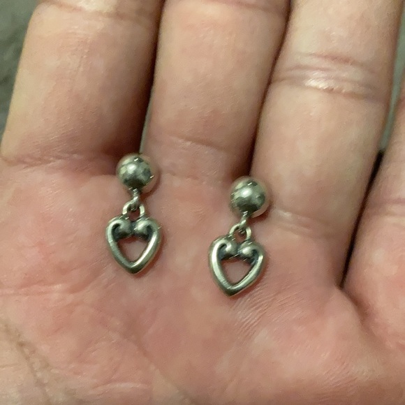 James Avery sterling silver heart earrings